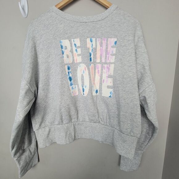 Old Navy Tops - OLD NAVY Be The Love Oversized cropped sweater Light Heather Grey Large